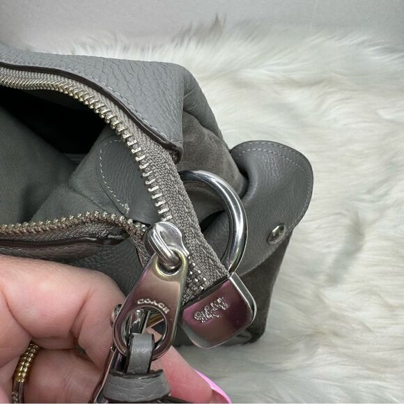 Coach Gray Leather Shoulder Bag - Picture 10 of 12